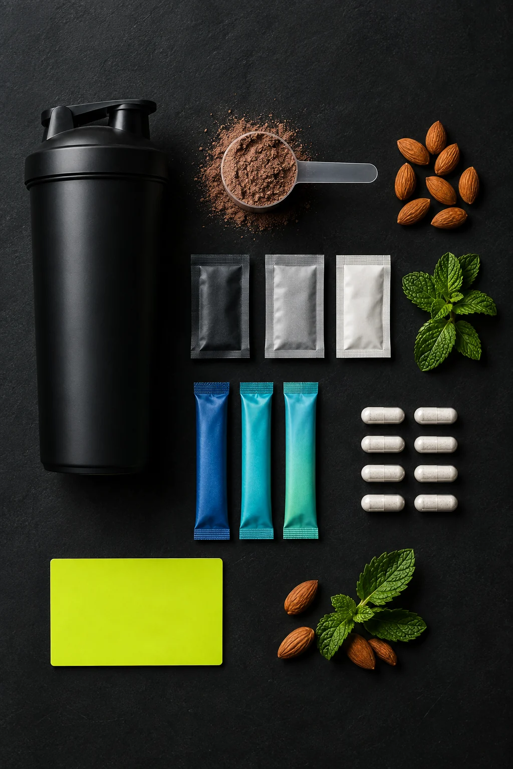 Fuel Up 補給品陣容：乳清蛋白、BCAA、電解質與維他命